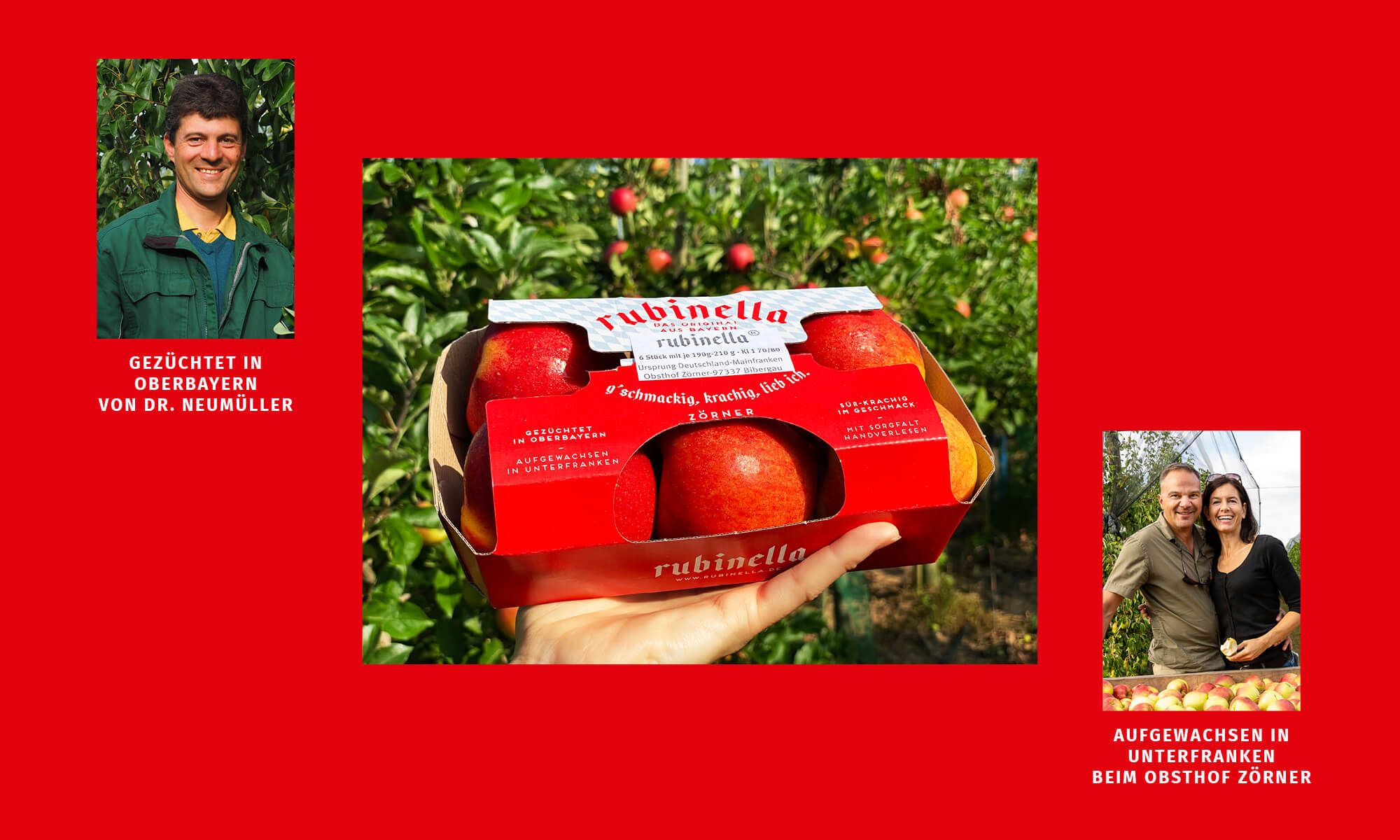 Rubinella Verpackung mit Foto von Dr. Neumüller und Christian und Gabi Zörner
